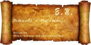 Bukszár Mariann névjegykártya