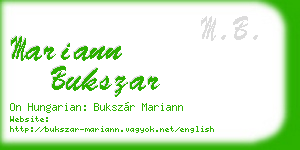 mariann bukszar business card